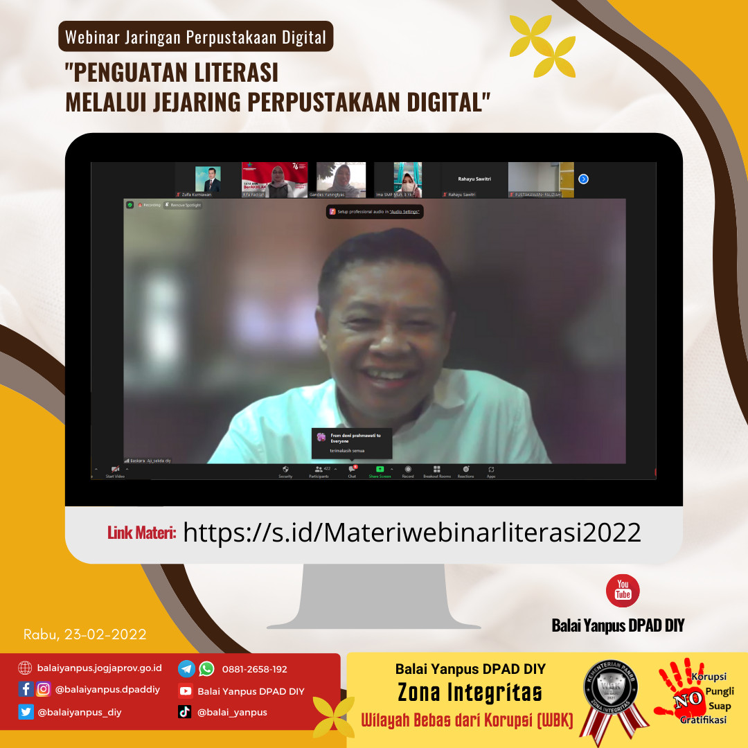 Webinar Nasional “Penguatan Literasi Melalui Jejaring Perpustakaan Digital”