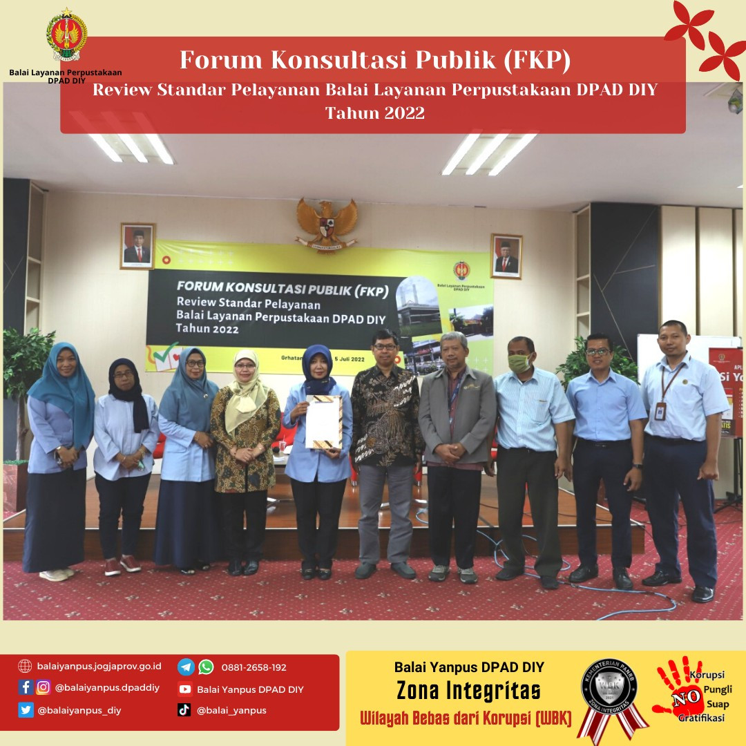 Forum Konsultasi Publik (FKP) Review Standar Pelayanan Perpustakaan DPAD DIY Tahun 2022