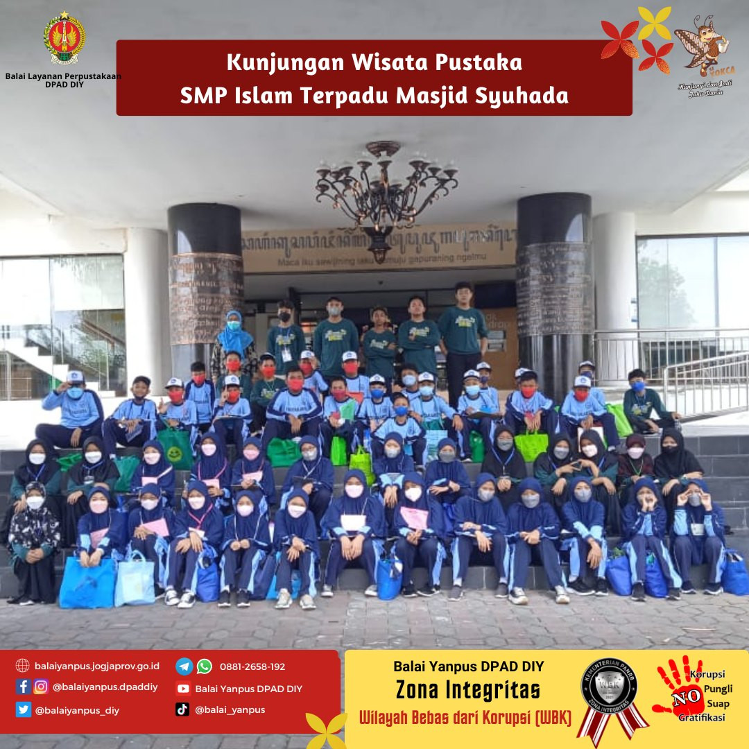 Kunjungan Wisata Pustaka dari siswa siswi SMP Islam Terpadu Masjid Syuhada