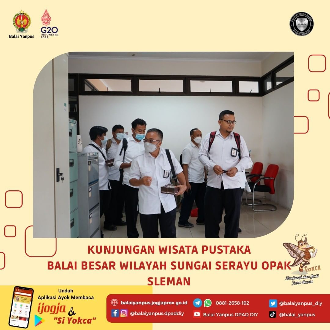 Kunjungan wisata pustaka dari Balai Besar Wilayah Sungai Serayu Opak di Grhatama Pustaka