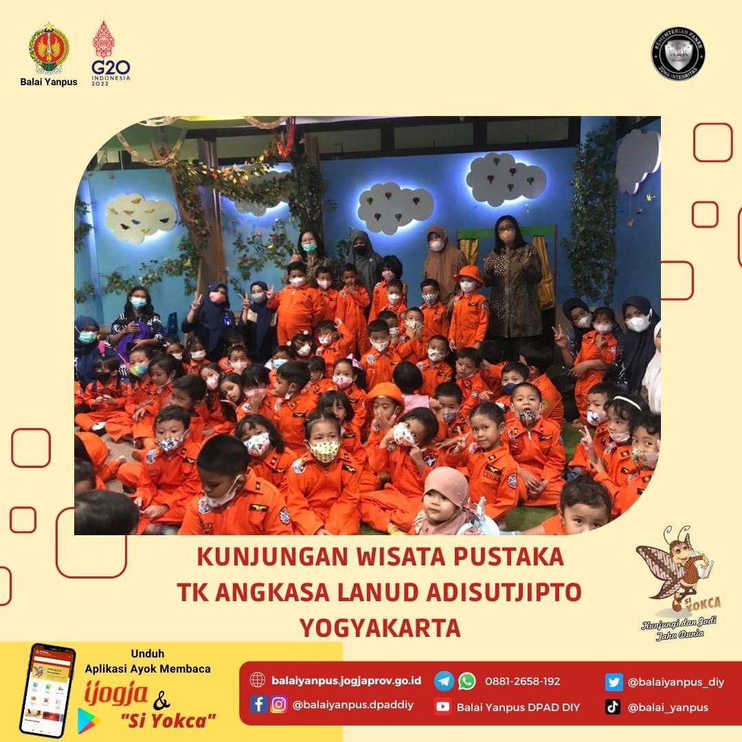 Wisata pustaka dari siswa siswi TK Angkasa Lanud Adisutjipto, Yogyakarta