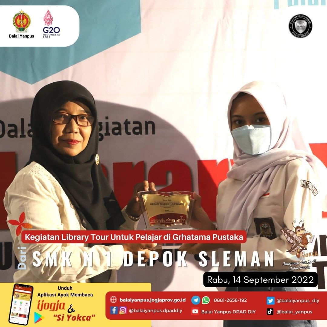 Kegiatan Library Tour Untuk Pelajar di Grhatama Pustaka dari SMK Negeri 1 Depok, Sleman