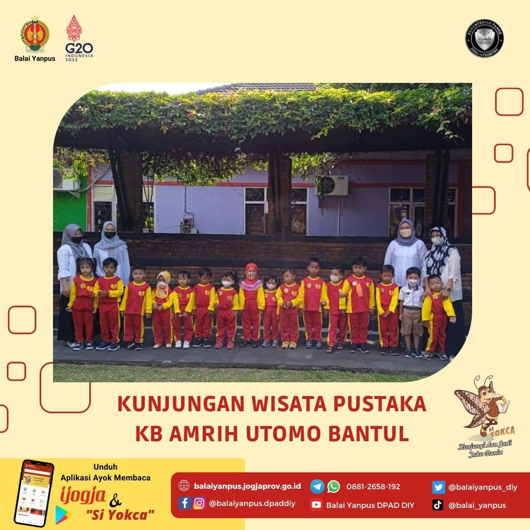 Kunjungan Wisata Pustaka dari Siswa Siswi KB Amrih Utomo, Bantul di Rumah Belajar Modern (RBM)