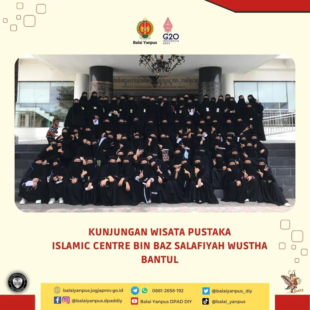 Kunjungan Wisata Pustaka dari Santri Kelas 9 Islamic Centre Bin Baz Salafiyah Wustha, Bantul di Grhatama Pustaka