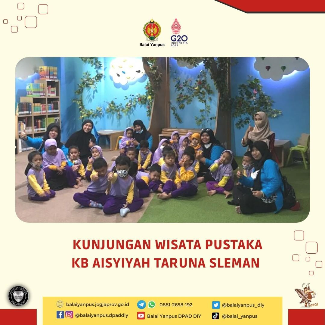 Kunjungan Wisata Pustaka dari Siswa Siswi KB Aisyiyah Taruna, Sleman di Grahatama Pustaka