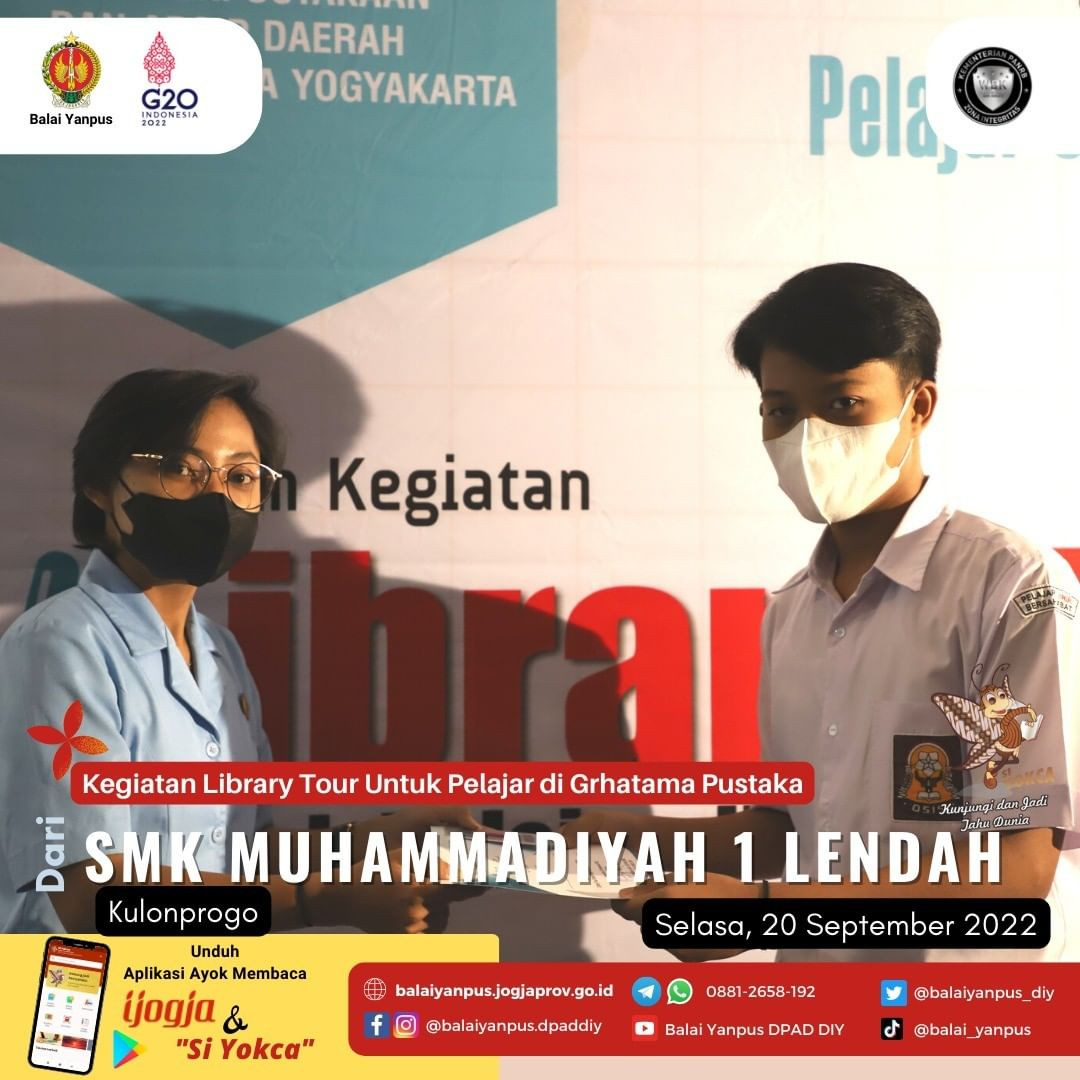 Kegiatan Library Tour Untuk Pelajar di Grhatama Pustaka dari SMK Muhammadiyah 1 Lendah, Kulonprogo