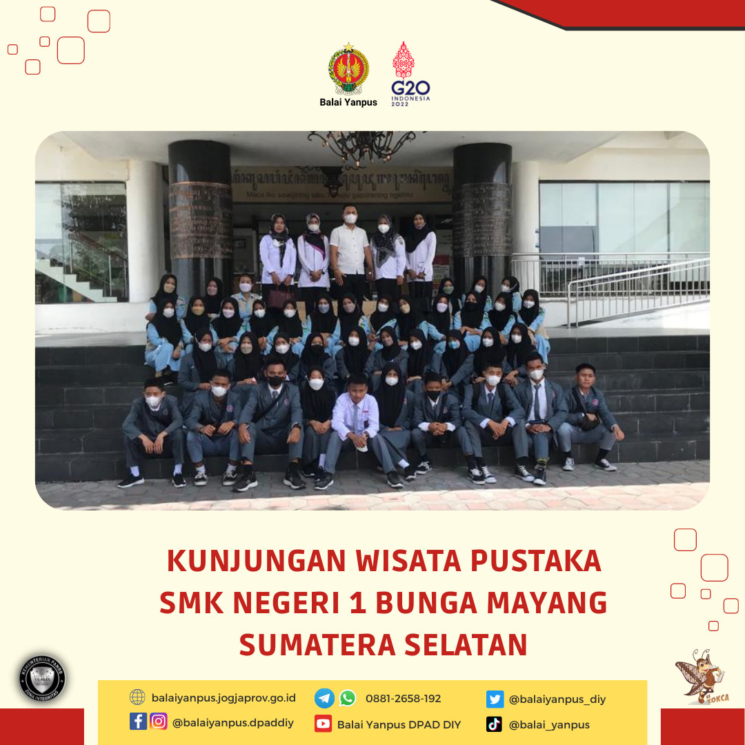 Kunjungan Wisata Pustaka dari Siswa Siswi SMK Negeri 1 Bunga Mayang Sumatra Selatan di Grhatama Pustaka