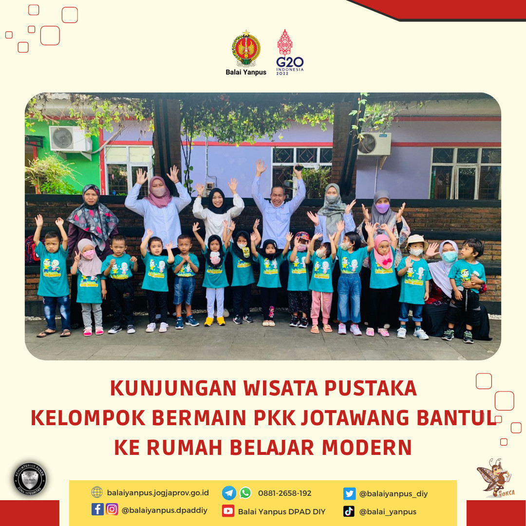 Kunjungan Wisata Pustaka dari Siswa Siswi Kelompok Bermain PKK Jotawang di Rumah Belajar Modern (RBM)