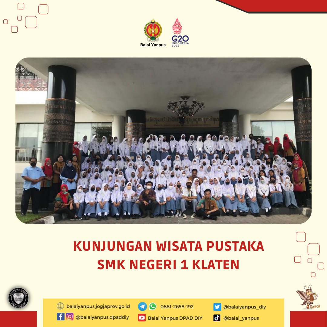 Kunjungan Wisata Pustaka dari Siswa Siswi SMK Negeri 1 Klaten di Grhatama Pustaka