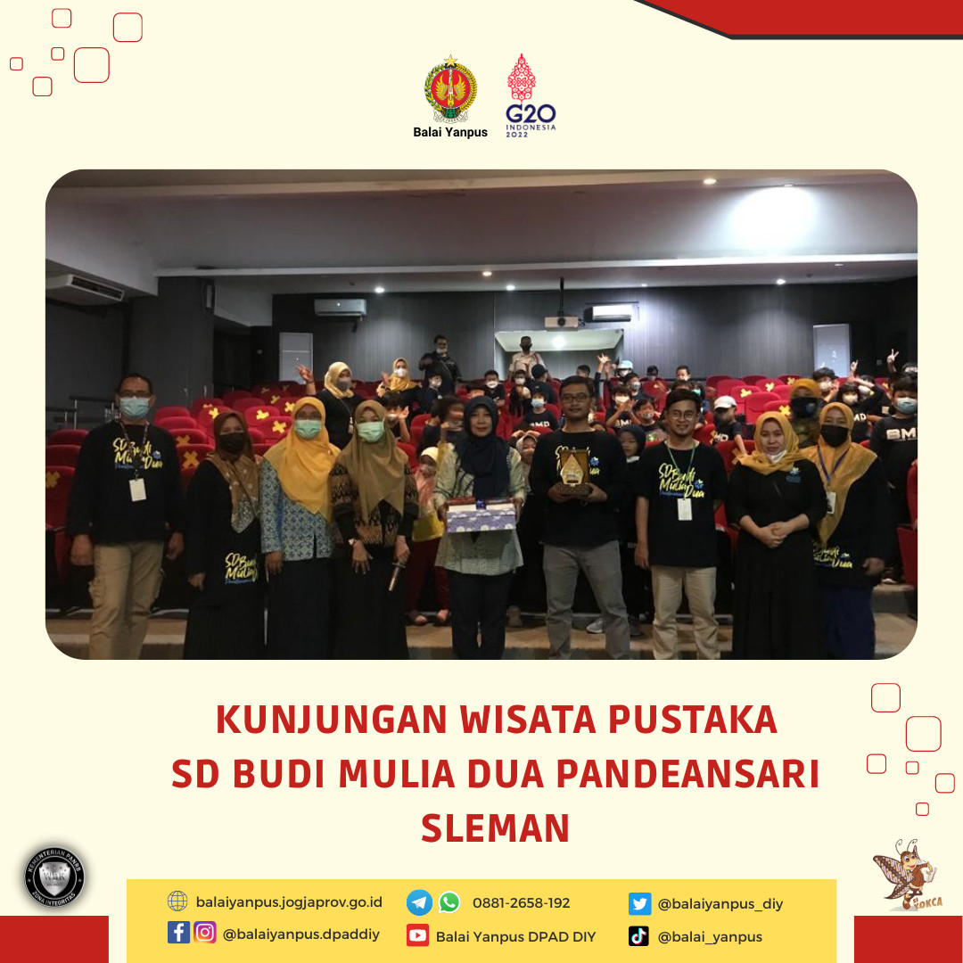 Kunjungan Wisata Pustaka dari Siswa Siswi SD Budi Mulia Dua Pandeansari di Grhatama Pustaka