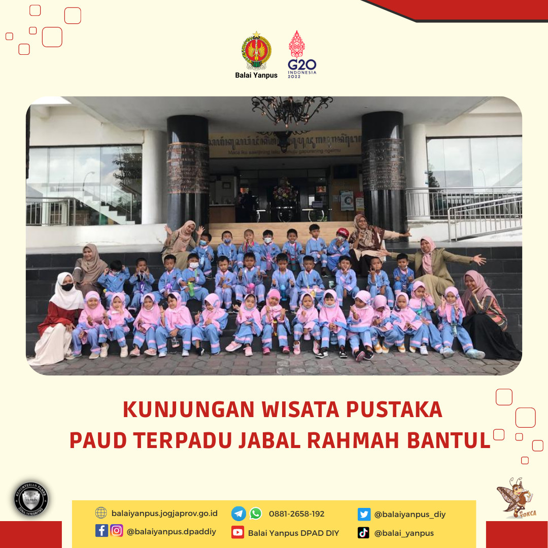 Kunjungan Wisata Pustaka dari Siswa-Siswi PAUD Terpadu Jabal Rahmah Bantul di Grhatama Pustaka