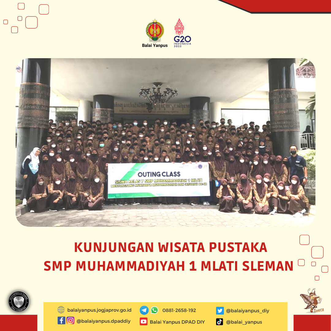 Kunjungan Wisata Pustaka dari Siswa-Siswi SMP Muhammadiyah 1 Mlati di Grhatama Pustaka