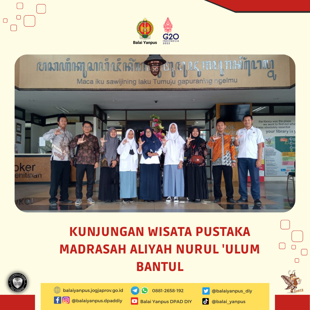 Kunjungan Wisata Pustaka dari Madrasah Aliyah Nurul 'Ulum di Grhatama Pustaka