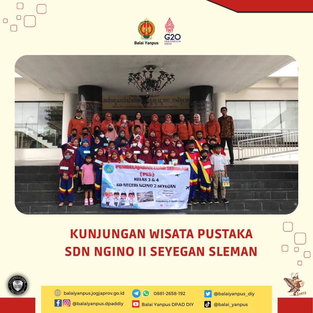 Kunjungan Wisata Pustaka dari Siswa-Siswi SDN Ngino II di Grhatama Pustaka