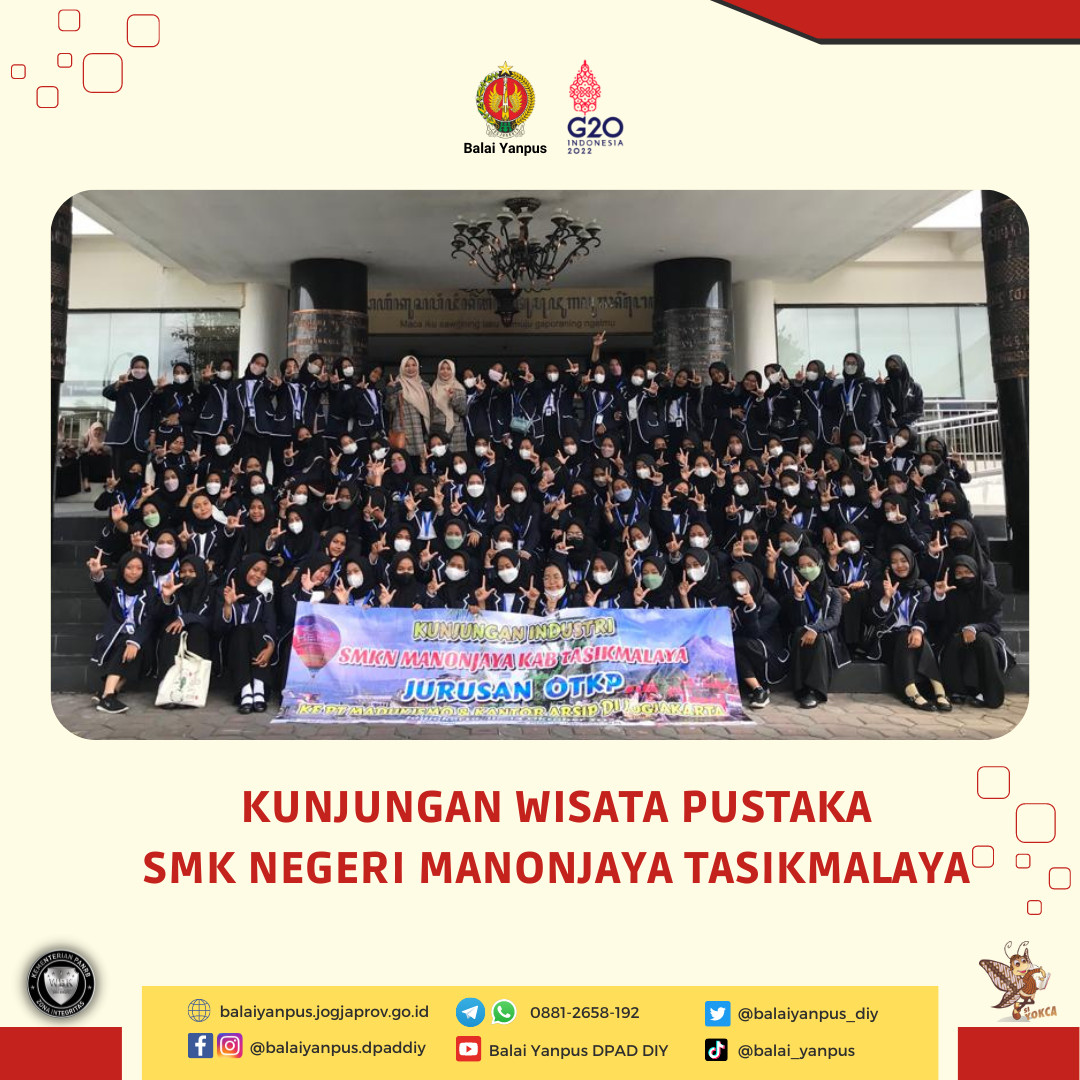 Kunjungan Wisata Pustaka dari Siswa-Siswi SMK Negeri Manonjaya Tasikmalaya di Grhatama Pustaka