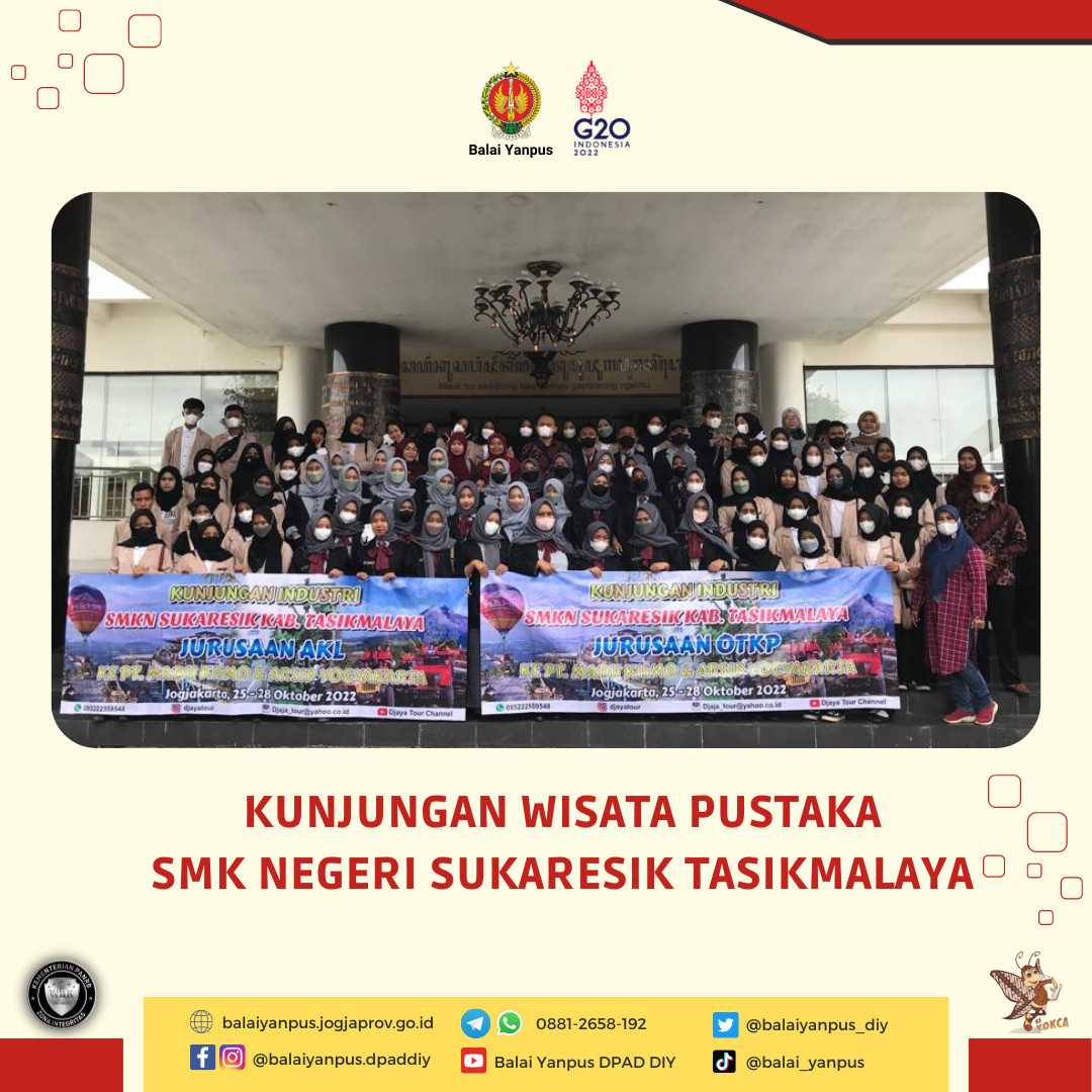 Kunjungan Wisata Pustaka dari Siswa Siswi SMK Negeri Sukaresik, Tasikmalaya di Grhatama Pustaka