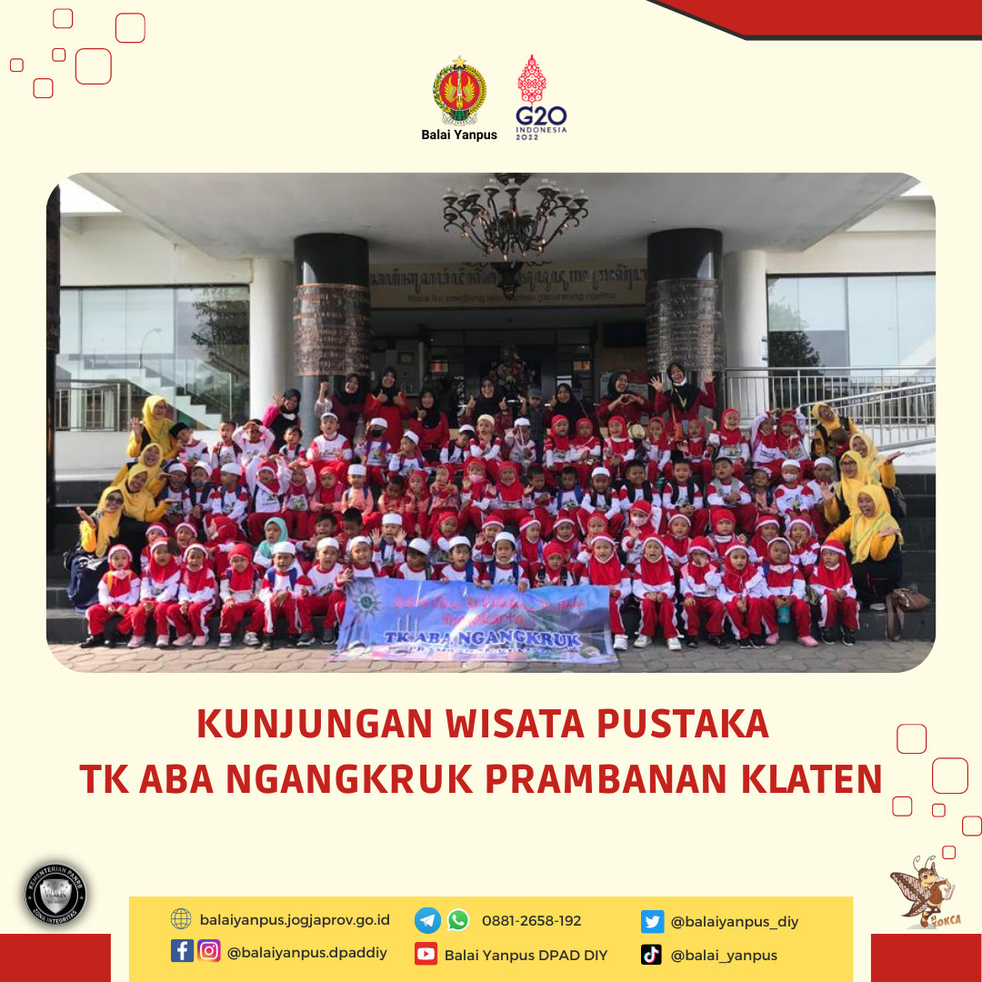 Kunjungan Wisata Pustaka dari Siswa siswi TK ABA Ngangkruk Prambanan, Klaten