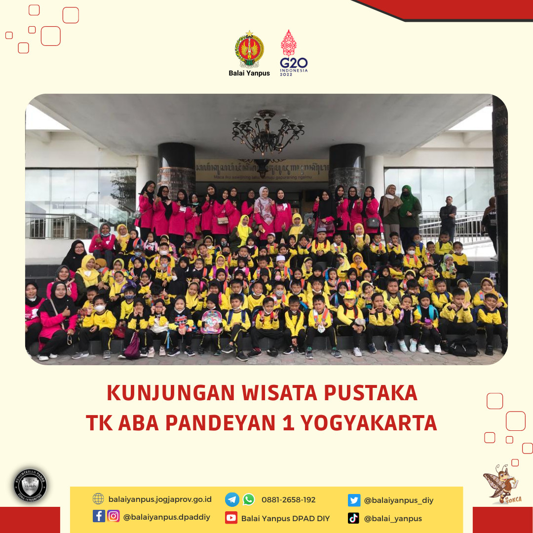 Kunjungan Wisata Pustaka dari Siswa siswi TK ABA Pandeyan, Kota Yogyakarta