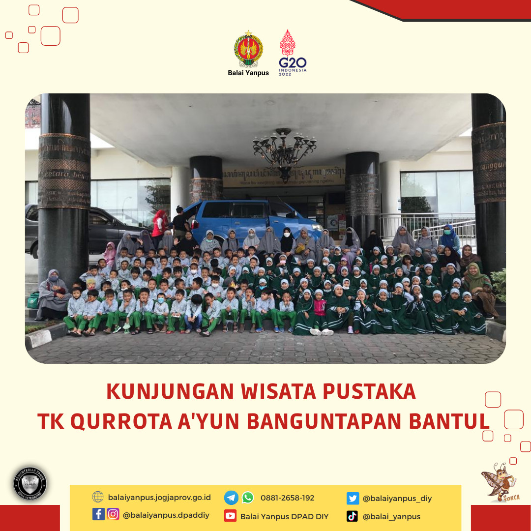 Kunjungan Wisata Pustaka dari Siswa siswi TK Qurrota A'yun Banguntapan, Bantul