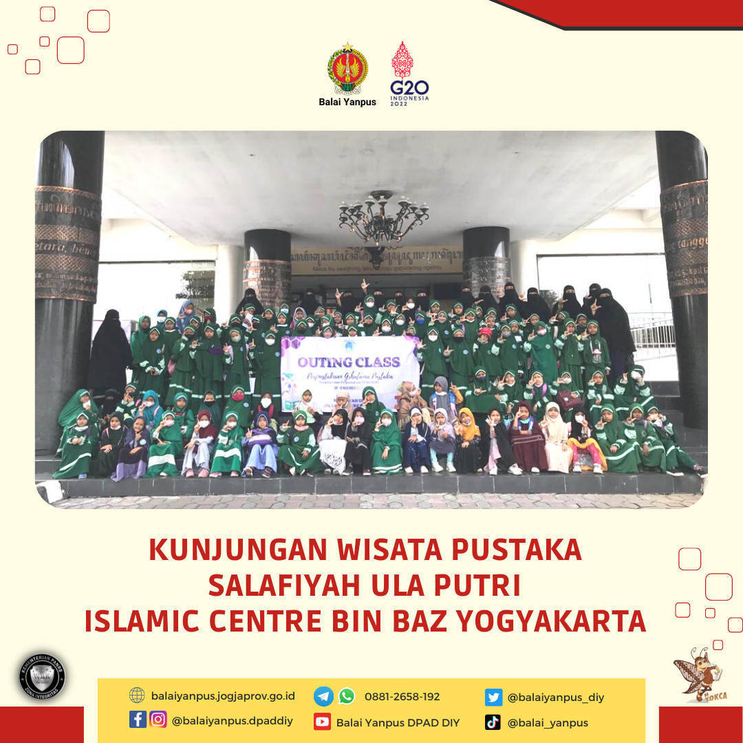 Kunjungan Wisata Pustaka dari Siswa siswi kelas 1, 2, dan 3 Salafiyah Ula Putri (Setingkat SD) Islamic Centre Bin Baz