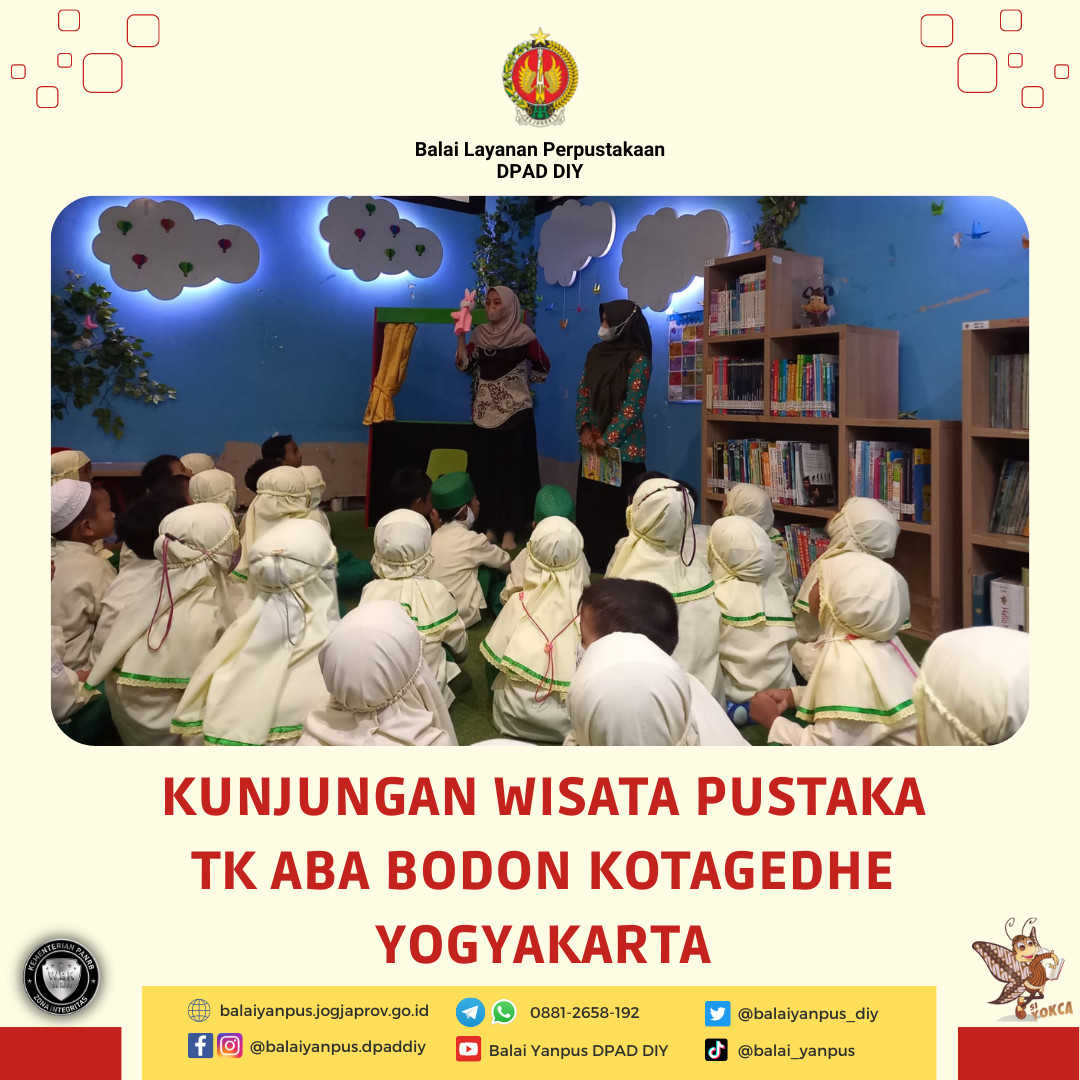 Kunjungan Wisata Pustaka dari Siswa-Siswi TK ABA Bodon Kotagedhe Yogyakarta