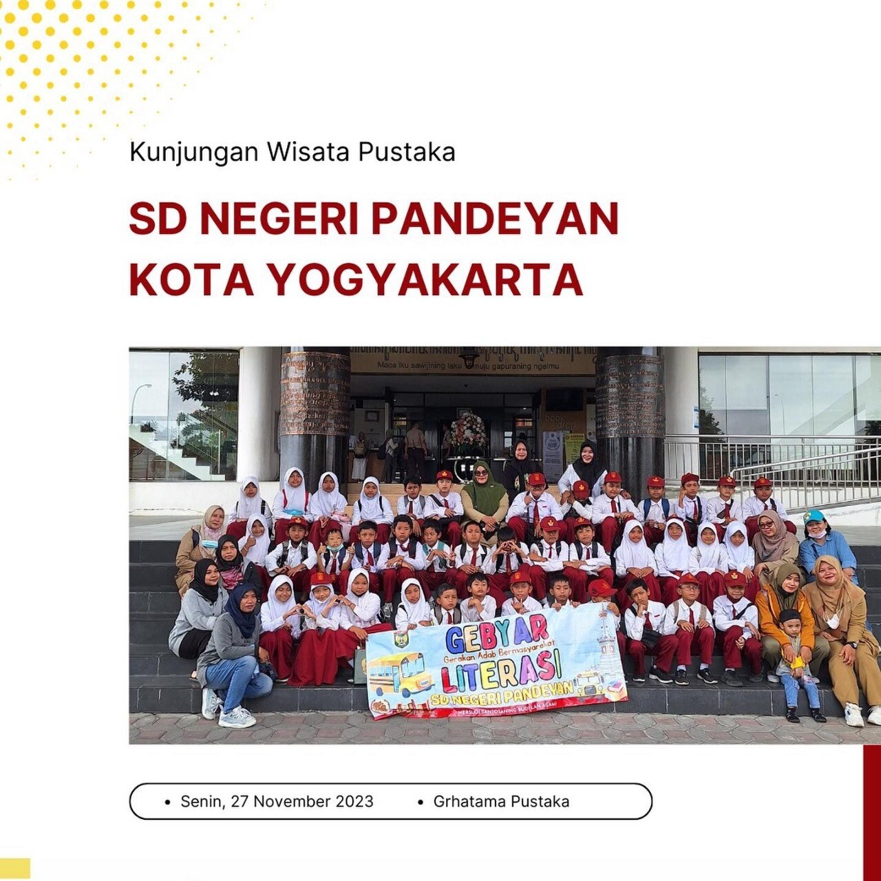 Kunjungan wisata pustaka dari SD Negeri Pandeyan Kota Yogyakarta