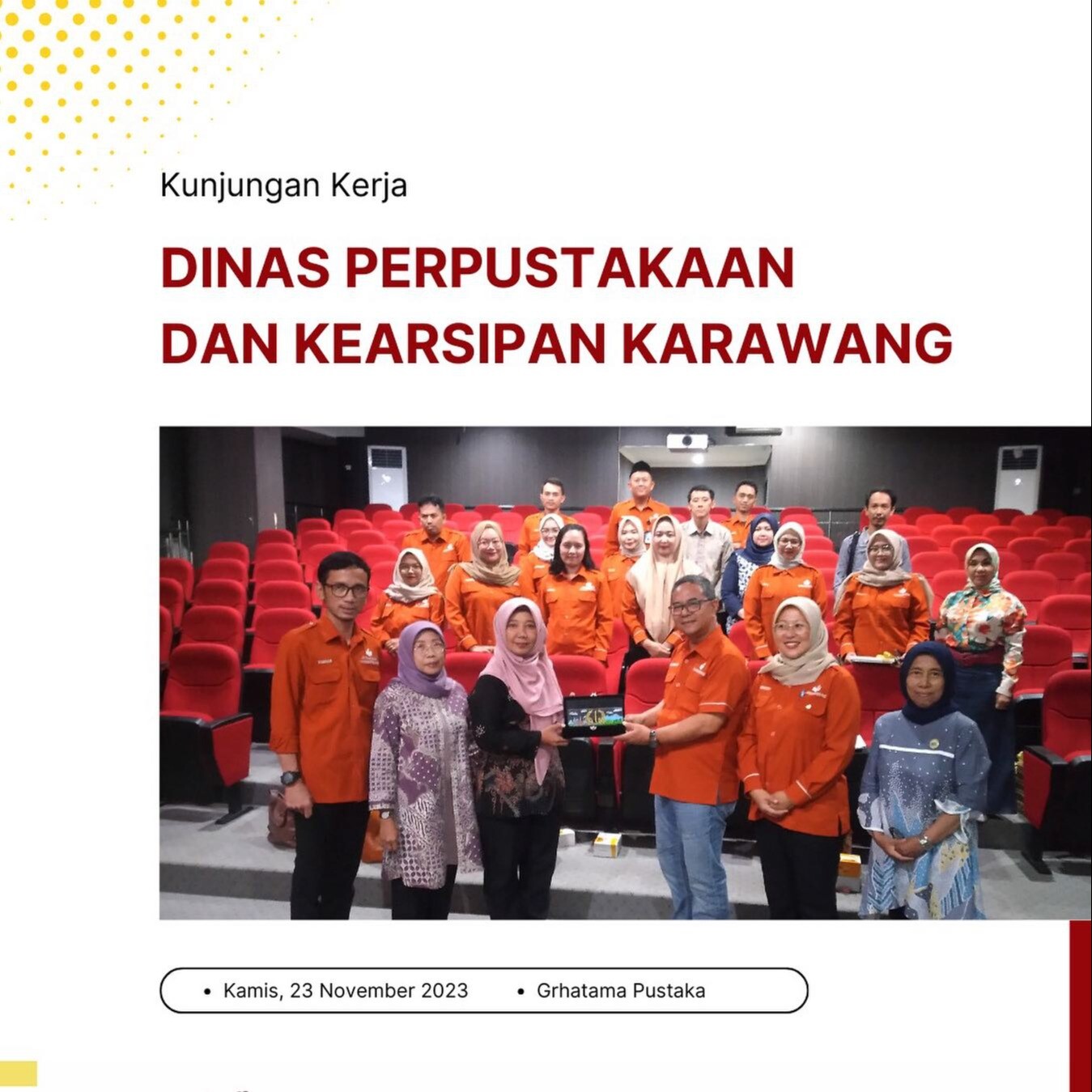 Kunjungan dari Dinas Perpustakaan dan Kearsipan Karawang