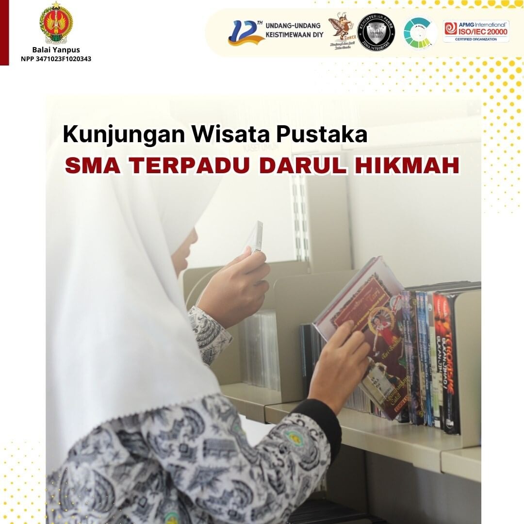 Kunjungan Wisata Pustaka dari SMA Terpadu Darul Hikmah