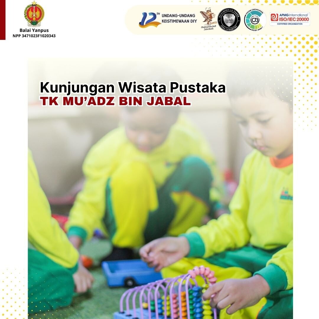 Kunjungan Wisata Pustaka dari TK Mu'adz bin Jabal